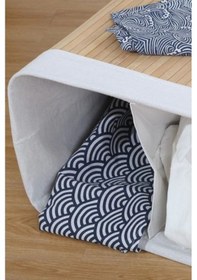 Resim Bambu Kirli Temiz Bölmeli Çamaşır Sepeti 32x52x60 Bej 