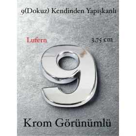Resim Lufern No 9 Kapı Numarası Kendinden Yapışkanlı Masa Dolap Plastik Ev Posta Kutusu Dış Mekan Daire 3,75 cm 