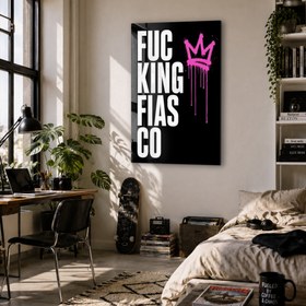 Resim F***ing Fiasco | Glass Wall Art - XS (30x19) / Green 