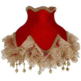 Resim Dekovien Kadife Kaplı El Yapımı Klasik Model Kırmızı Abajur Vinta Diğer 