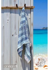 Resim Nomad Plaj Havlusu %100 Pamuk 70x140 Mavi 