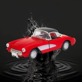 Resim Nostaljik Lezzetler Nostaljik Metal Çek Bırak Araba Kırmızı Kapılar Açılır ( 1/36 Ölçek ) Mod:2 