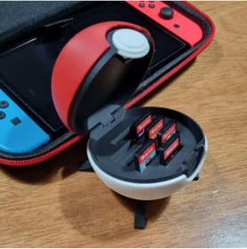Resim Mizaku Pokeball Şeklinde Nintendo Switch Kartuş Kutusu Stand Dahil 