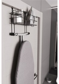 Resim Kapı Arkası Ütü Ve Ütü Masası Askısı Ütü Düzenleyici Raf Siyah 