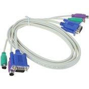 Resim 1.5 Metre 2x PS2 + 1x VGA Tüm Soketleri Erkek KVM Switch Kablosu 