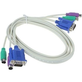 Resim 1.5 Metre 2x PS2 + 1x VGA Tüm Soketleri Erkek KVM Switch Kablosu 