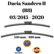 Resim Dacia Sandero Iı B8 2015 2016 2017 2018 2019 2020 Uyumlu Ön Cam Muz Tipi Silecek Süpürgesi Seti 550/480mm Silbak 
