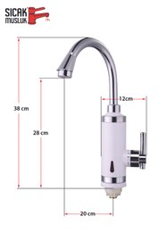 Resim ozbience Elektrikli Ani Su Isıtıcı Termal Şofben, Lavaboya Monteli, Beyaz, Pratik Kullanım 