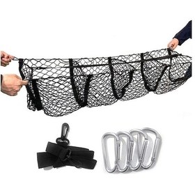 Resim Kamyonet, Suv Ve Off-road Araçları İçin Yük Taşıma Ağı - 4 Izgara, Yüksek Esnek Kumaş, 110x30 Cm 