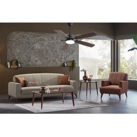 Resim Fancium DKF-510 Kahverengi LED Aydınlatmalı Uzaktan Kumandalı Tavan Vantilatörü 