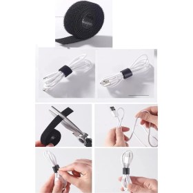 Resim Kesilebilir Kablo Tutucu Kulaklık Fare Airfry Ev Ofis Için Cırt Sabitleyici Kablo Düzenleyici 