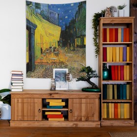 Resim Café Terrace at Night - Kafe Terasta Gece Duvar Örtüsü - 60 cm x 90 cm 