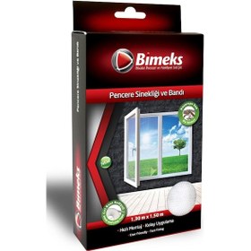 Resim Bimeks Pencere Sinekliği Beyaz 1,30X1,50M +Bant 7Mmx5,6M 