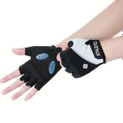 Resim 1 Çift Unisex Atletik Yarım Parmak Eldiven - Mavi Acentelerle Kalın Sıvı Silikon Nefes Açık El Tasarımı, Spor Salonu, Bisiklet, Koşu için Ayarlanabilir Kapatma - Karışık Renkler, Spor Eldivenleri, Spor El Giyim, Şık Spor Görünümü, Dayanıklı Spor Giyim 