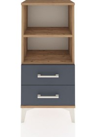 Resim Arges Komodin 2 Raflı 2 Çekmeceli 44x30x96 Çam-antrasit Çam 