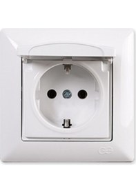 Resim Günsan Fantasy Kapaklı Topraklı Priz Beyaz Renk 