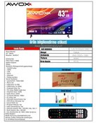Resim Awox B244300 43'' Televizyon 109 Ekran Uydu Alıcılı Full HD Smart LED TV 