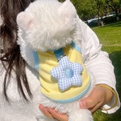 Resim Yeni Bahar ve Yaz Koleksiyonu, Kedi ve Köpekler için Waffle Pet Yelekleri, Küçük ve Orta Boy Irklar için Uygun, Teddy ve Bichon gibi. 