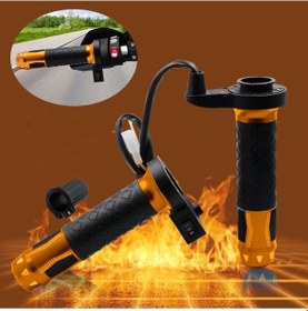 Resim Sones Cs-764a3 12v Motosiklet Scooter Alüminyum Alaşımlı Elektrikli El Tutma Kapağı Isıtmalı Kavrama Gidon Altın 