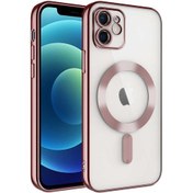 Resim Case 4U Apple iPhone 11 Kılıf Kamera Lens Korumalı Magsafe Şarj Kılıfı Şeffaf Renkli Yumuşak Demre Kapak Rose Gold 