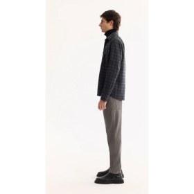 Resim AVVA Erkek Antrasit Klasik Yaka Soft Touch Kolay Ütülenen Ekoseli Comfort Fit Gömlek Ceket A52Y2110 