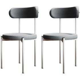 Resim Trend 2li Mutfak Masası Sandalyesi Gri-beyaz 