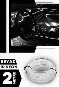 Resim Skytrend Araç İçi Aydınlatma Torpido Led İp Neon Şerit Led Dekoratif Beyaz Renk 2 Metre 