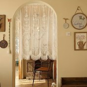 Resim Dantel Kenarlı Şık Vintage Nakışlı Şeffaf Perde - Çubuk Cebi Tasarımı, Makinede Yıkanabilir, Oturma Odası & Yatak Odası Dekoru İçin Mükemmel 