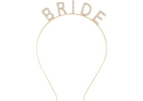 Resim Altın Gold Renk Bekarlığa Veda Kristal Taş Bride Tacı Ithal 