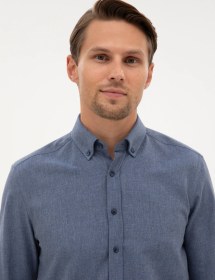 Resim Pierre Cardin Erkek Koyu Mavi Gömlek Desenli 50316751-vr032 Koyu Mavi 