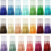 Resim 100 adet Renkli Masal Polyester Püskül DIY El Sanatları için, Kitap Ayracı ve Hediye Yapımı - Mavi, Yeşil, Kırmızı, Turuncu, Mor ve Daha Fazlası Çeşitli Tonlarda - Noel ve Yaratıcı Projeler için Canlı Asma Süsler, Hediye Süslemeleri | Renkli El Sanatları | Çeşitli Renkler, El Sanatları İçin Şanslar 