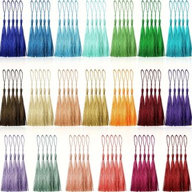 Resim 100 adet Renkli Masal Polyester Püskül DIY El Sanatları için, Kitap Ayracı ve Hediye Yapımı - Mavi, Yeşil, Kırmızı, Turuncu, Mor ve Daha Fazlası Çeşitli Tonlarda - Noel ve Yaratıcı Projeler için Canlı Asma Süsler, Hediye Süslemeleri | Renkli El Sanatları | Çeşitli Renkler, El Sanatları İçin Şanslar 