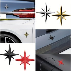 Resim 3D Kuzey Yıldızı Metal Araba Emblemi - Evrensel Uygunluk, Yan veya Kanat Kolu için Dayanıklı Dekoratif Logo, Siyah, Kırmızı ve Beyaz Detaylarla Şık, Arabalar, Kamyonlar ve SUV'lar için Otomotiv Dış Aksesuar, Emblem Dekorasyonu | 3D Emblem Tasarımı | İncelikli Detaylandırma 