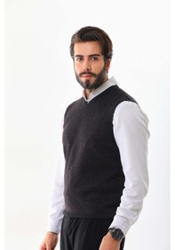 Resim Pelikan Erkek V Yaka Yün Süveter 4p20 Antrasit 