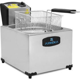 Resim 5 Litre Kapaklı Metal Fritöz, Sağlıklı ve Pratik Kullanım Için Uygundur 