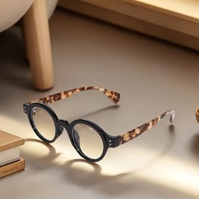 Resim 1 Adet Kadın Moda Gözlüğü, Kaplumbağan Kabuği Şeffaf Lensli 