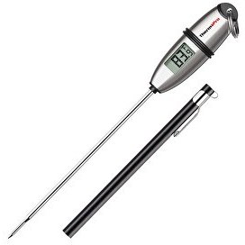 Resim ThermoPro TP02S Işıklı Daldırma Saplama Çelik Gövdeli Gıda Pişirme Termometresi 