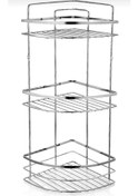 Resim Banyo Köşe Rafı 3 Katlı Şampuanlık Vidalı 28x21x55cm Çok Renkli 