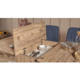 Resim Paris Banklı Yemek Masası Takımı Atlantik Lacivert 