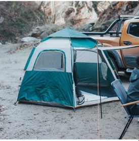 Resim Kuara 4-5 Kişilik Hızlı Kurulum Aile Çadırı Su Geçirmez Haki 