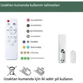 Resim Modern Dekoratif LED Işıklı Tavan Vantilatörü | Süper Sessiz Motor | Uzaktan Kumandalı 3 Kademe Hız 