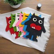 Resim Emotional Monster Felt Marionet İngilizce Ders Kitabı Resimli Kitap Hikaye Aksesuarları Duygusal Renk Tanıma Aksesuarları 