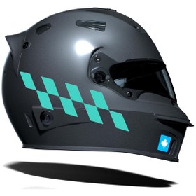 Resim Nane Yeşili Damalı Kask Motosiklet Sticker Takımı Çınar Extreme 