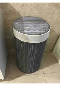 Resim Sever Bambu Kirli Çamaşır Sepeti Yuvarlak Diğer 