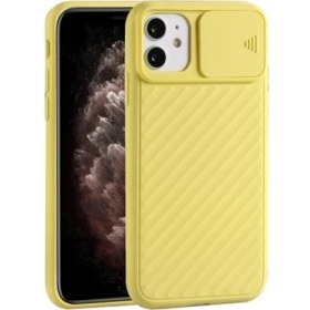 Resim Ally Apple iPhone 11 6.1" Kılıf Kamera Kapatan Koruyucu Sürgülü Kılıf AL-32166 Sarı 