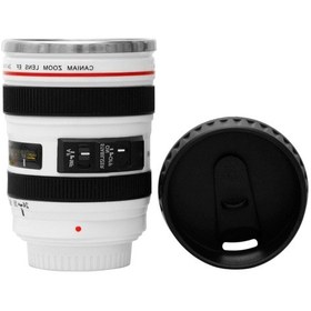 Resim Mufunye Fotoğrafçılar İçin Özel Kamera Lensli Kahve Kupası - 400ml Siyah/beyaz Beyaz 