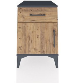 Resim Kronos Komodin Tek Raflı Tek Çekmeceli Tek Kapaklı 44x59x64 Antrasit-çam Antrasit 