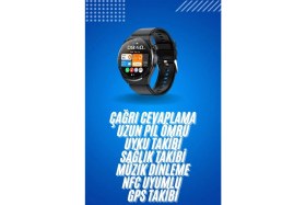 Resim Narnuga Amoled Ekran Metal Deri Silikon Kordonlu Uyku ve Sağlık Takibi 