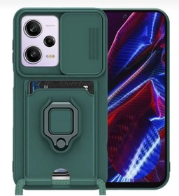 Resim m.tk moveteck Xiaomi Redmi Note 12 Pro Kılıf Kamera Lens Sürgülü Korumalı Kartvizitli Silikon Kapak Boyun Ipaskılı 