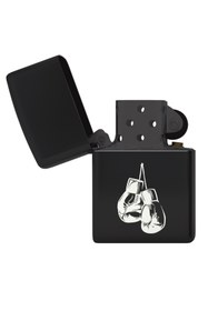 Resim Omotasarım Boks Eldiveni Mat Siyah Metal Çakmak – Yeniden Doldurulabilir 